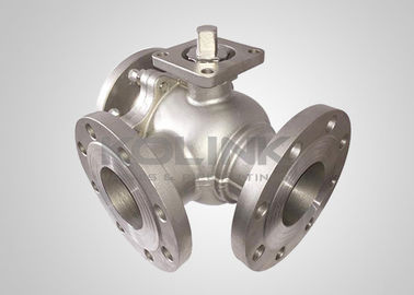 Cast Steel 3-way Ball Valve Baja tahan karat L-port T-port Anti-statis