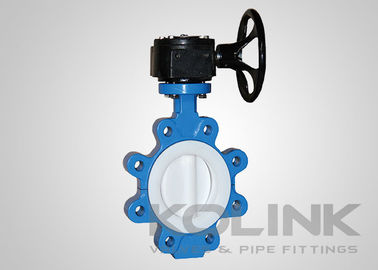 2pc PTFE Seated Butterfly Valve Konsentris, Wafer Lugged Flanged Ductile Iron