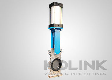 Melalui Saluran Slurry Knife Gate Valves Dengan Tutup Bagian Bawah &amp; Pelabuhan Flush