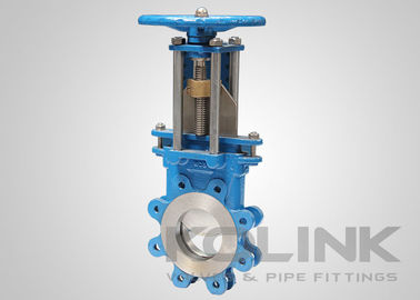 Stem non-membesar Lugged Knife Gate Valve Pilar baja cor Yoke Jenis tahan aus