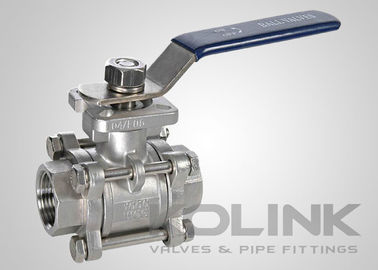 3 bagian stainless steel ball valve ISO5211 Pad Locking Device NPT BSPT SW End