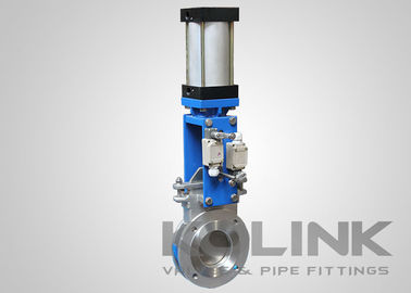 Katup gerbang pisau pneumatik dengan posisi, katup solenoid &amp; switch batas