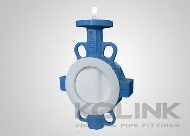 2pc PTFE Seated Butterfly Valve Konsentris, Wafer Lugged Flanged Ductile Iron