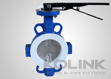 2pc PTFE Seated Butterfly Valve Konsentris, Wafer Lugged Flanged Ductile Iron