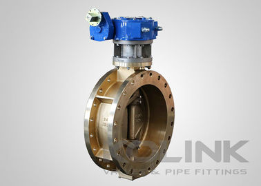 Triple Offset Perunggu C95500 Klep Kupu-kupu Wafer Eksentrik Ganda Flanged