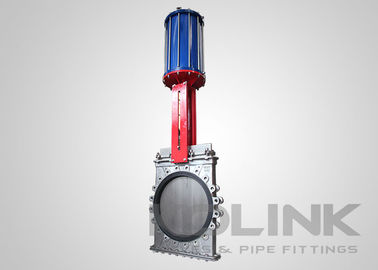 Melalui Saluran Slurry Knife Gate Valves Dengan Tutup Bagian Bawah &amp; Pelabuhan Flush
