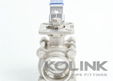 3 bagian stainless steel ball valve ISO5211 Pad Locking Device NPT BSPT SW End