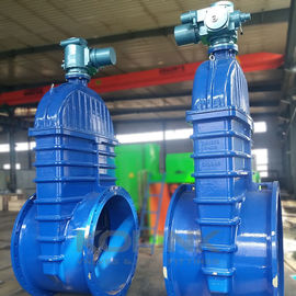 Katup gerbang listrik ukuran besar elastis duduk besi lentur DN1200