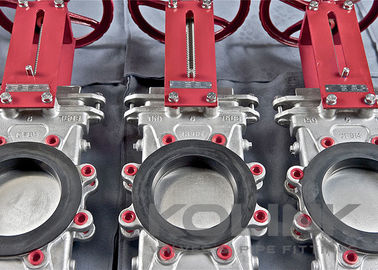 Melalui Saluran Slurry Knife Gate Valves Dengan Tutup Bagian Bawah &amp; Pelabuhan Flush