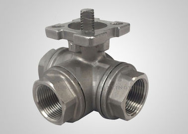 Cast Steel 3-way Ball Valve Baja tahan karat L-port T-port Anti-statis