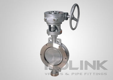 U-section Concentric Butterfly Valve Flanged Ukuran Besar Karet dilapisi