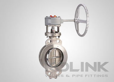 U-section Concentric Butterfly Valve Flanged Ukuran Besar Karet dilapisi